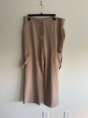 Taupe Wide-Leg Cargo Jumpsuit Pants